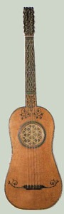 5-string guitar with 10 gut frets